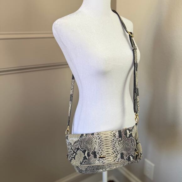 Lodis 100% Leather Snakeskin Print Crossbody Multi-carrying Option Purse - Picture 2 of 8